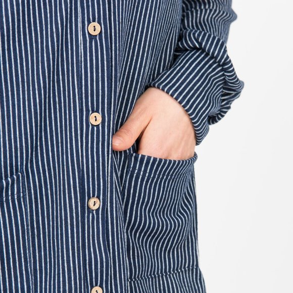 Agnes & Dora Blouson Essential Cardigan Navy White - Picture 3 of 3